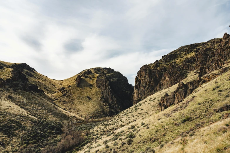 a man standing on top of a lush green hillside, by Jessie Algie, unsplash contest winner, les nabis, caramel. rugged, idaho, rock arcs, background image