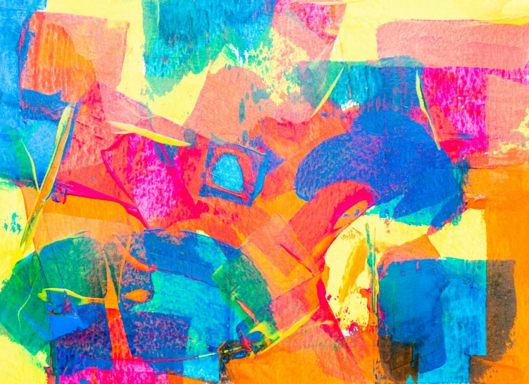 an abstract painting of a group of elephants, an abstract painting, inspired by Willem de Kooning, pexels, abstract art, bright vivid color hues:1, color field painting, a colorful, an abstract