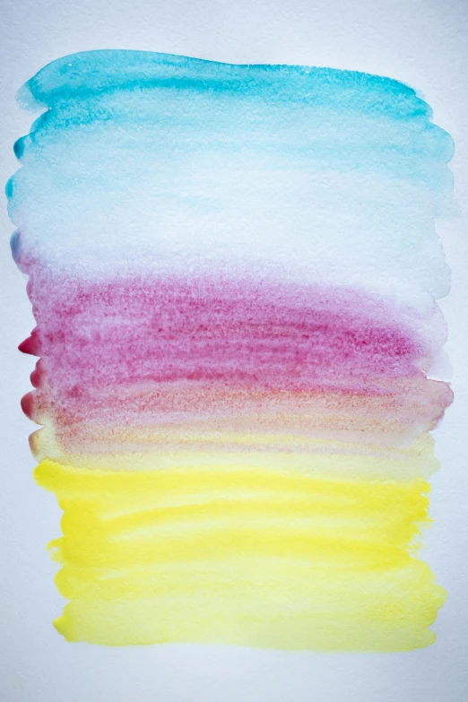 a watercolor painting of a rainbow of colors, a watercolor painting, inspired by Mark Rothko, unsplash, jelly - like texture, pastelle colors, summer sky, on white paper