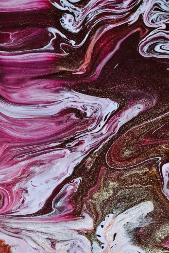 a close up of a painting on a piece of paper, inspired by Julian Schnabel, trending on pexels, abstract art, chocolate river, river of wine, marbled, “ femme on a galactic shore