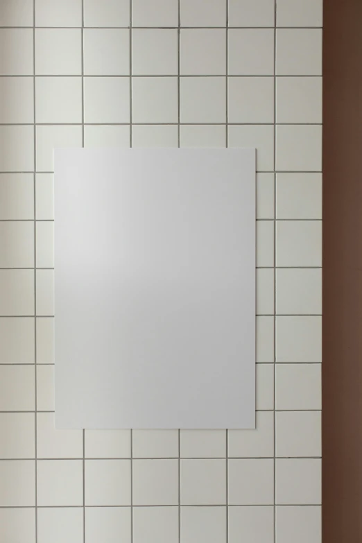 a bathroom with a toilet, sink and mirror, a poster, by Sigrid Hjertén, unsplash, conceptual art, mirror texture, whiteboards, square, grid