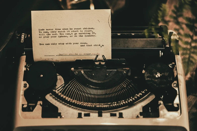 a black and white photo of an old typewriter, pexels contest winner, private press, sitting on a mocha-colored table, with some hand written letters, thumbnail, to