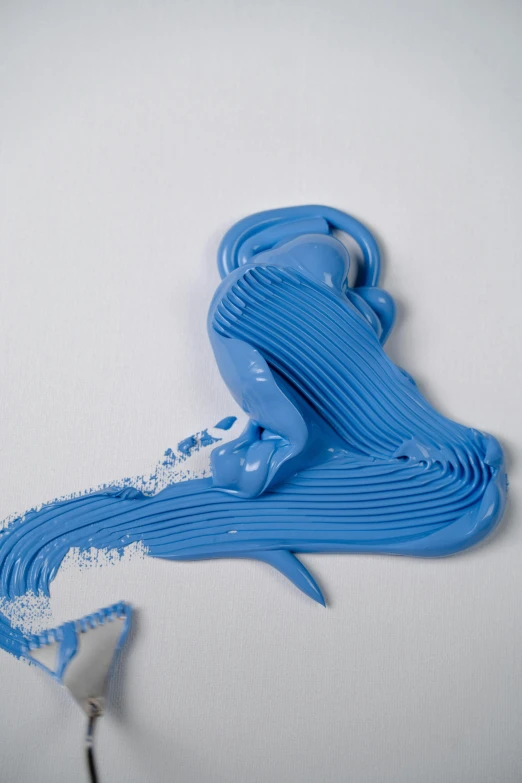 a blue toothbrush sitting on top of a pile of toothpaste, inspired by Lynda Benglis, reddit, process art, synthetic curves striking pose, 3 d print, james nares, singularity sculpted �ー etsy