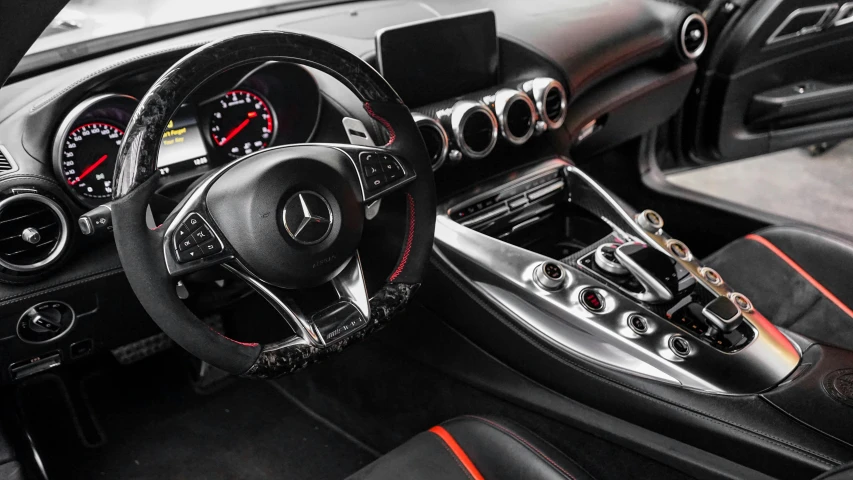 a close up of the interior of a car, mercedes, alterd carbon, aftermarket parts, instagram post