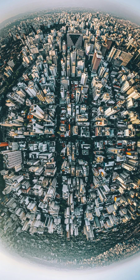 an aerial view of a city with lots of tall buildings, an album cover, by Matt Stewart, pexels contest winner, detailed symmetrical, são paulo, highly microdetailed, instagram photo