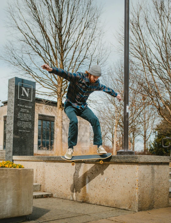 a man riding a skateboard down the side of a cement wall, a statue, by Neil Blevins, unsplash contest winner, standing over a tomb stone, blue slide park, detailed information, full body shots