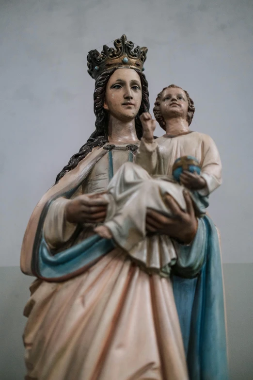 a statue of a woman holding a child, a statue, by Johannes Martini, renaissance, queen of heaven, high quality image, shot on sony a 7 iii, 15081959 21121991 01012000 4k