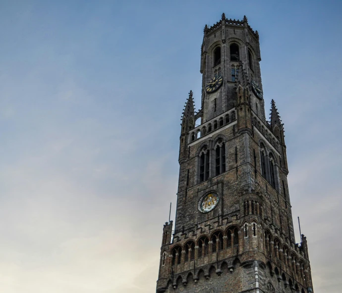 a tall tower with a clock on top of it, by Jacob Burck, pexels contest winner, renaissance, flanders, grey, hull, listing image