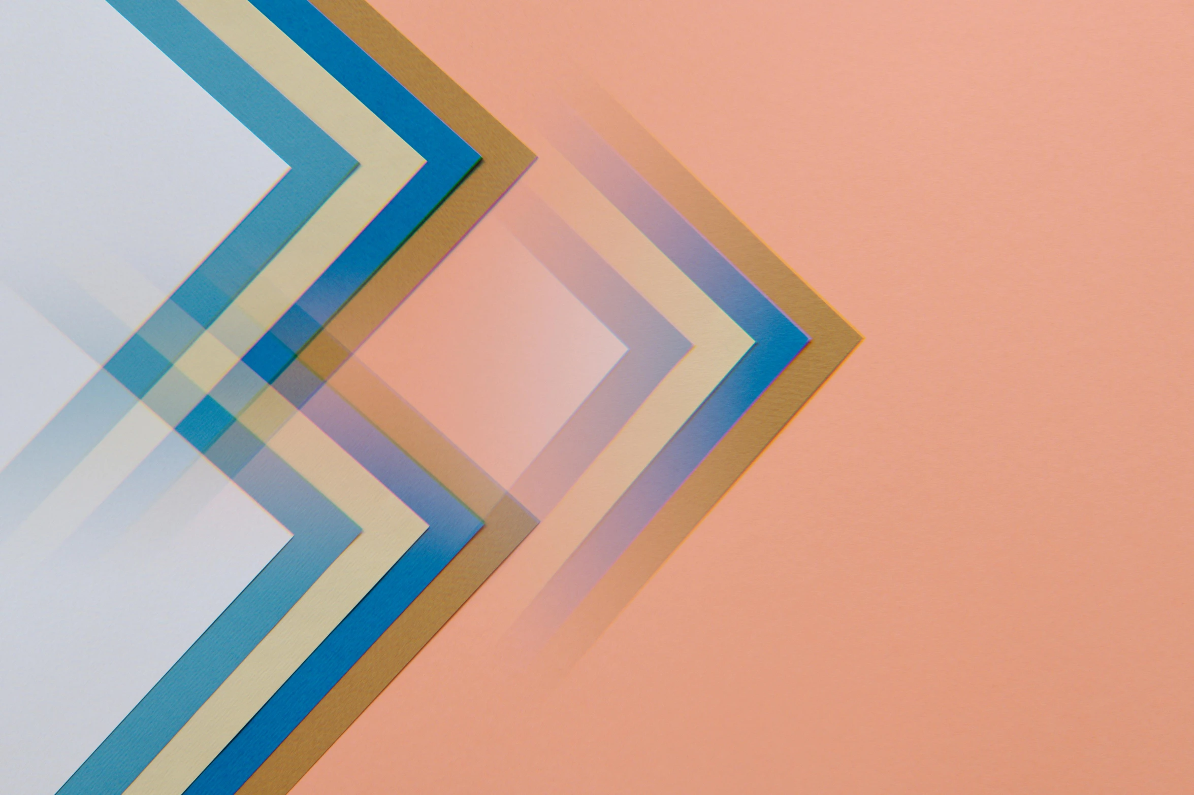 a close up of a piece of art on a wall, an album cover, inspired by Josef Albers, trending on pexels, geometric abstract art, translucent pastel panels, diagonal, layered paper style, “diamonds