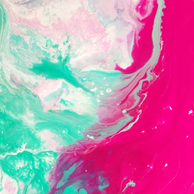 a close up of a pink and green painting, trending on pexels, abstract art, pink white turquoise, colourful slime, while marble, flume