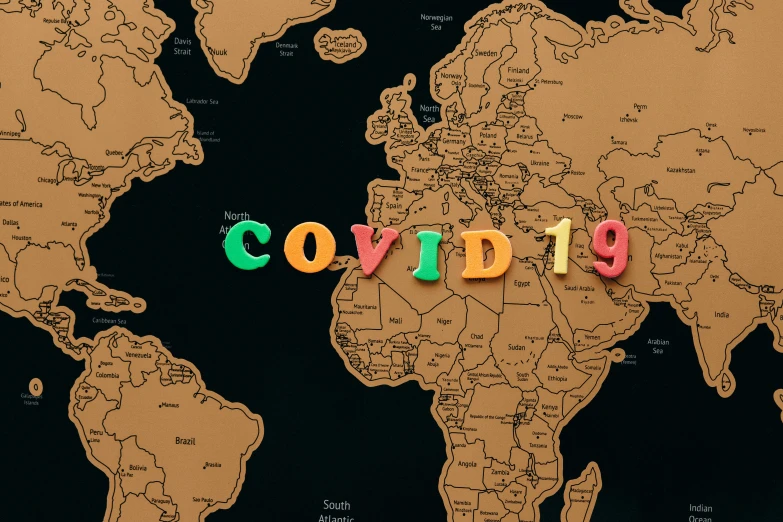 a map with the word covidid spelled on it, trending on pexels, credit esa, coloured, '20, handmade