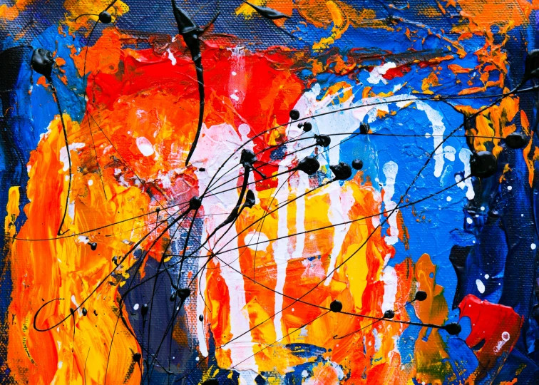 a painting with lots of paint on it, an abstract painting, pexels, abstract expressionism, orange and blue, 144x144 canvas, beautiful art uhd 4 k, full of colour 8-w 1024