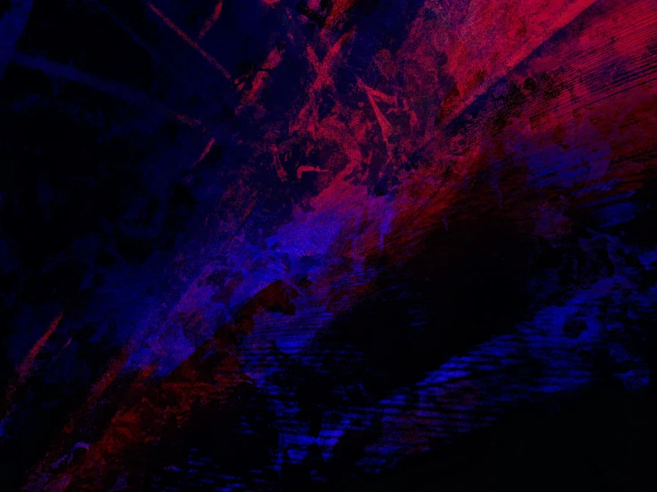 a close up of a fire hydrant in a dark room, an album cover, inspired by Richter, lyrical abstraction, red blue purple black fade, digital art - n 9, abstract design. parallax. blue, dark ink