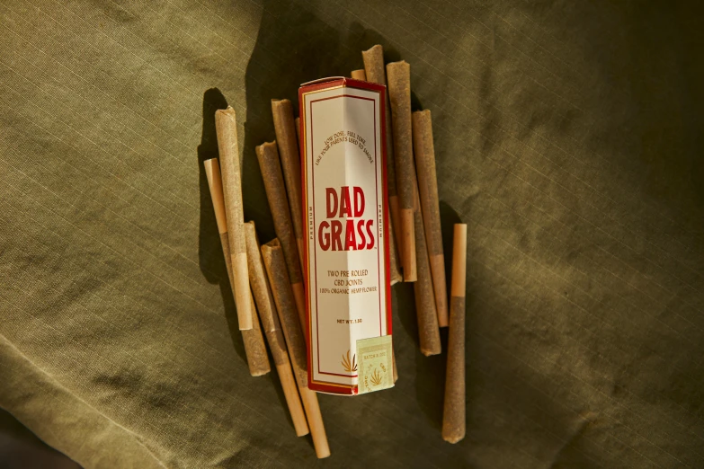 a box of cigarettes sitting on top of a table, dada, tall grass, textured base ; product photos, dad, wilderness ground