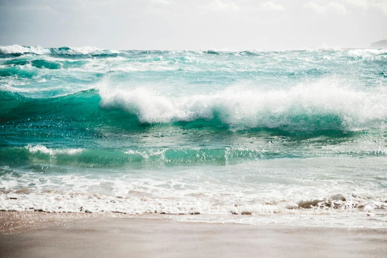 a man riding a surfboard on top of a wave, pexels contest winner, fine art, glistening seafoam, 1 5 9 5, beach landscape, ( ( ( ( kauai ) ) ) )