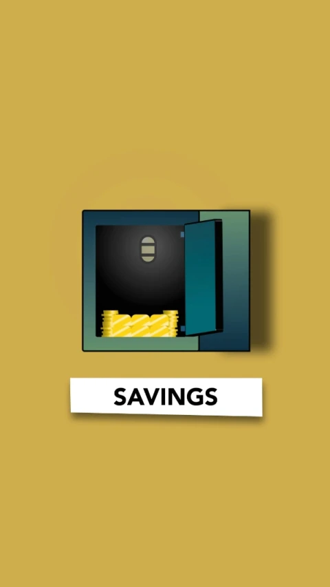 a picture of a tv with the words savings on it, by Robert Richenburg, trending on unsplash, digital art, in dark robes with gold accents, app icon, open bank vault, yellow walls