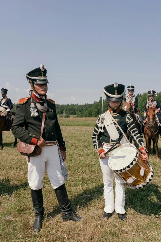 a group of men that are standing in the grass, cavalry, in style of heikala, slide show, profile image