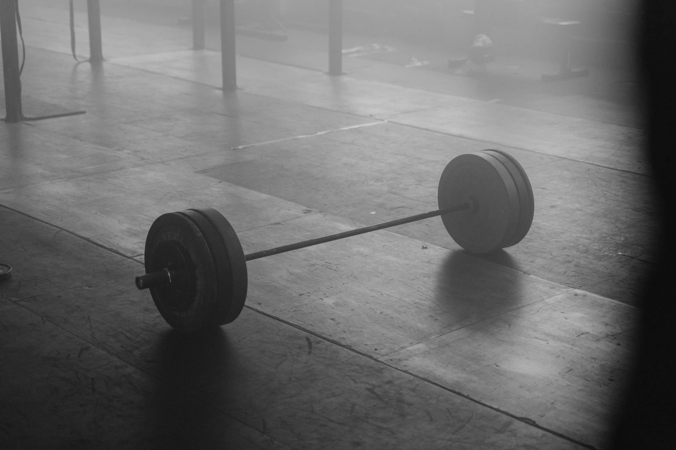 a black and white photo of a barbell, by Emma Andijewska, facebook post, dusty light, sleepers, wheels