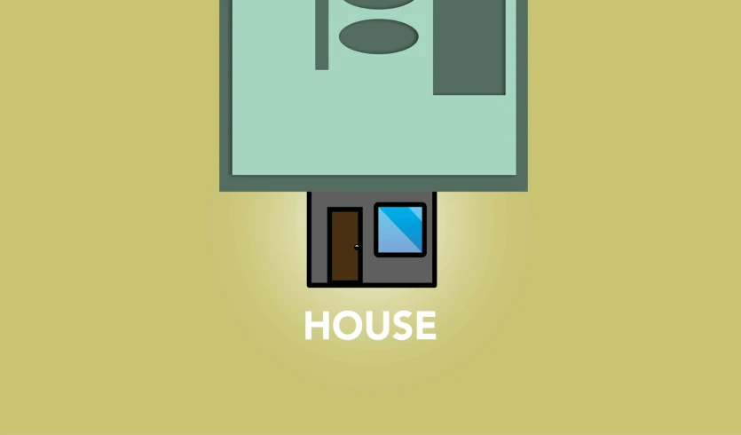a poster with a picture of a house on it, inspired by Emiliano Ponzi, square, breaking bad, flat 2 d vector art, floor