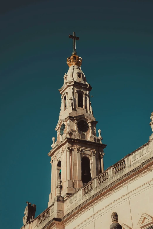 a tall tower with a clock on top of it, by Christopher Wren, pexels contest winner, baroque, holy cross, profile image, spanish, floro details