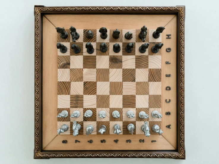 a close up of a chess board on a wall, an album cover, by Jan Kupecký, unsplash, made of intricate metal and wood, game case, фото девушка курит, 3 2 x 3 2