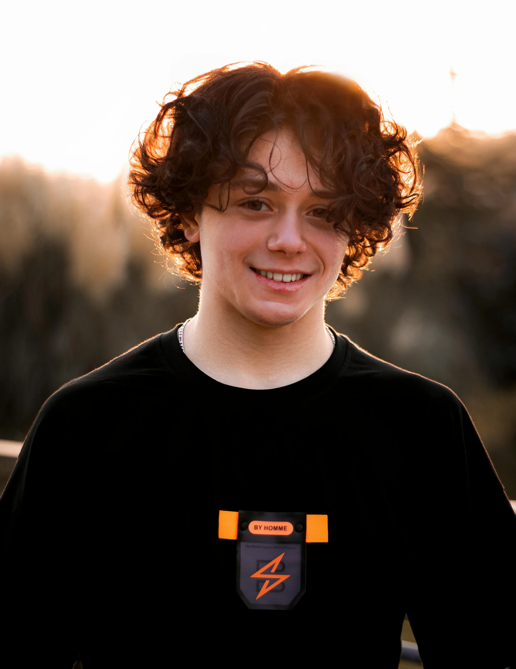 a close up of a person with a skateboard, discord profile picture, orange ray, neat hair, lászló szabados