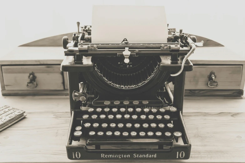 a black and white photo of an old typewriter, a black and white photo, unsplash, private press, instagram post, sepia, 15081959 21121991 01012000 4k, multiple stories