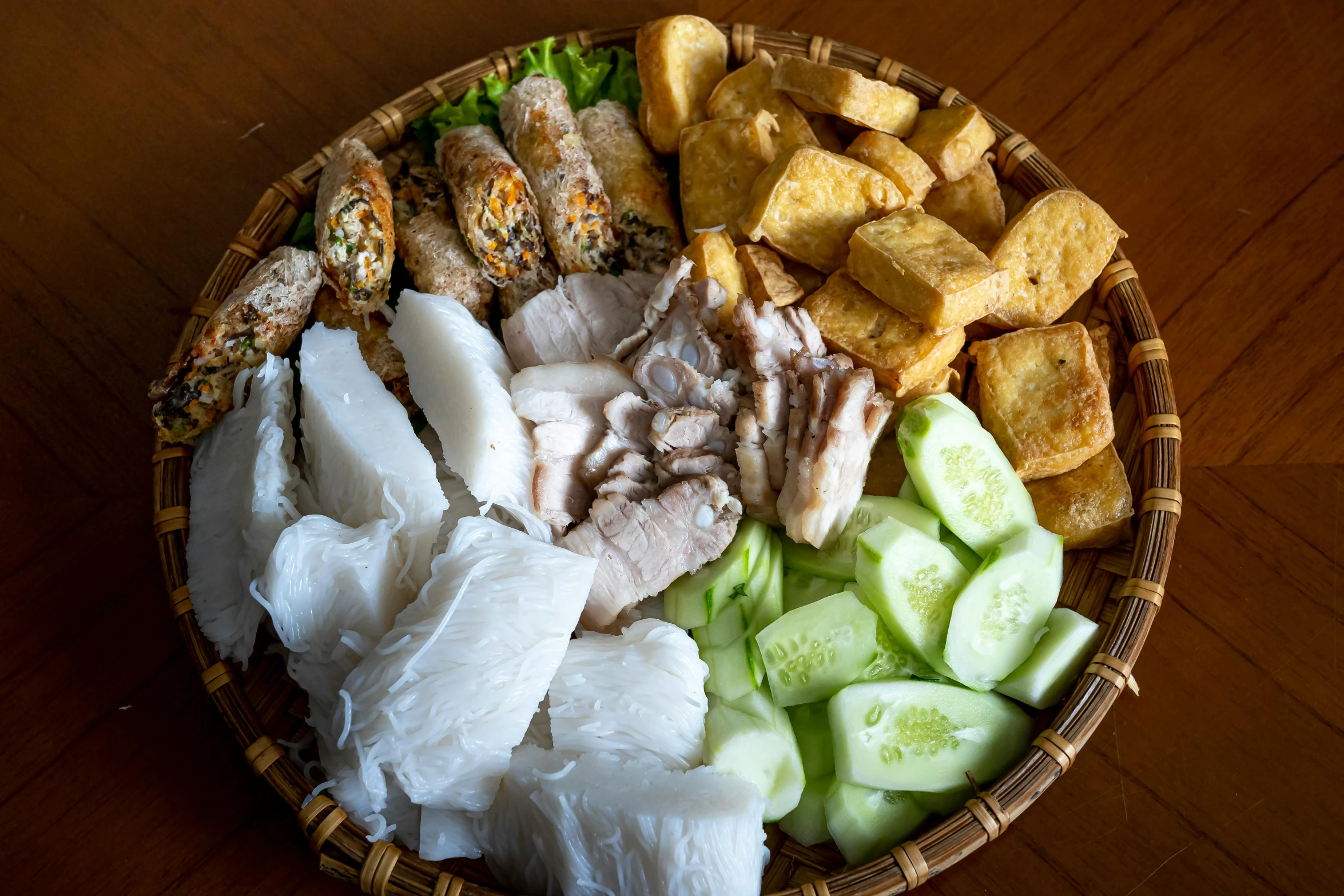 a close up of a plate of food on a table, hoang lap, square, thumbnail, group photo