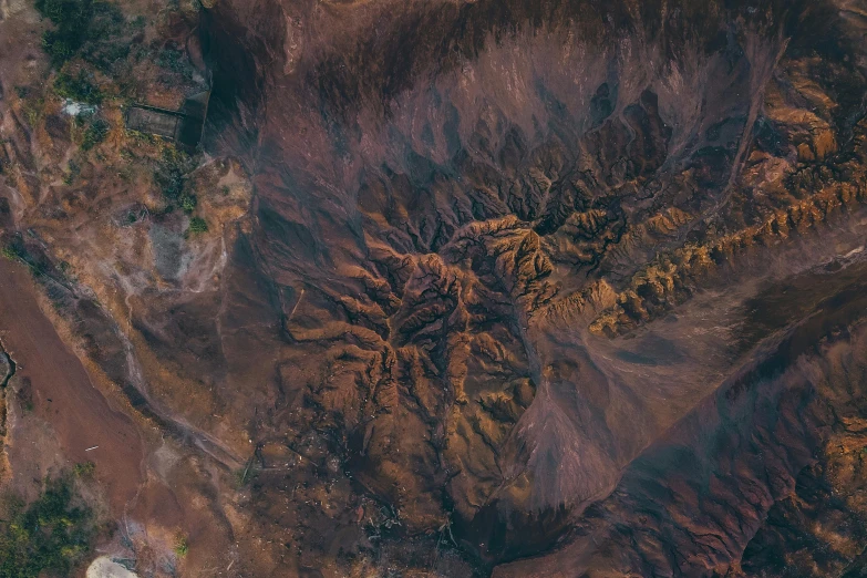 an aerial view of a river running through a forest, pexels contest winner, australian tonalism, bright red desert sands, looking down at a massive crater, andes, an abstract