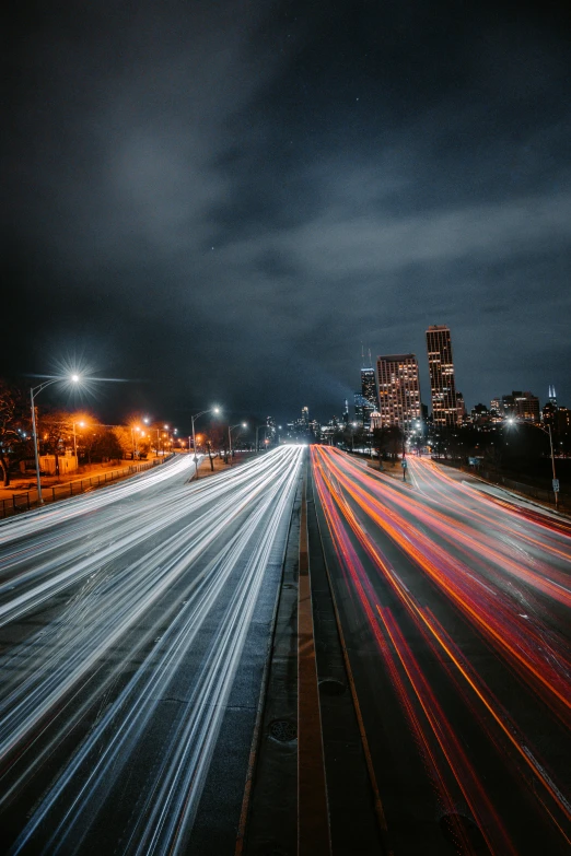 a long exposure photograph of a highway at night, unsplash contest winner, the city of toronto, north melbourne street, high quality photo, ilustration