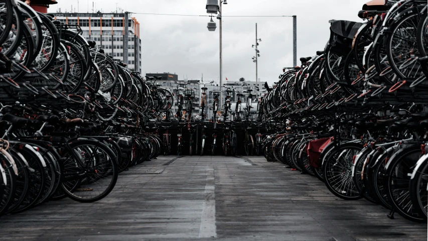 a large group of bicycles parked next to each other, by Frederik Vermehren, pexels contest winner, verdadism, complex background, profile image, thumbnail