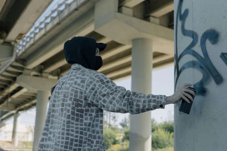 a person spray painting graffiti on a wall, overpass, outlive streetwear collection, 15081959 21121991 01012000 4k, embracing