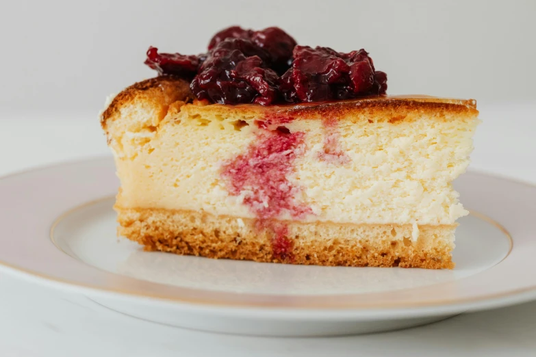 a close up of a piece of cake on a plate