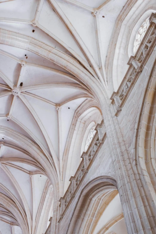 an image of the inside of a cathedral, an album cover, by Daniel Seghers, trending on unsplash, romanesque, nazare (portugal), roofs, white, limestone