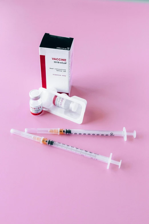 a box of injections sitting on top of a pink surface, 3 - piece, profile image, kit, profile picture