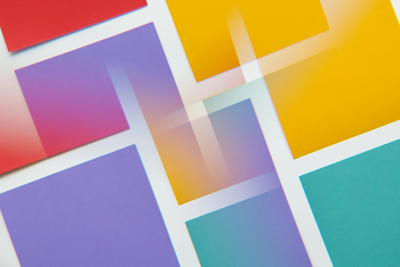 a bunch of different colored squares on top of each other, an album cover, by Android Jones, trending on unsplash, glass shader, closeup detailed, behance lemanoosh, translucent pastel panels