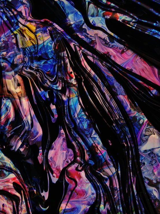 a close up of a painting of a horse, an abstract painting, inspired by Umberto Boccioni, unsplash, hr giger ) ( ( stained glass, amoled wallpaper, purple liquid, painting by android jones