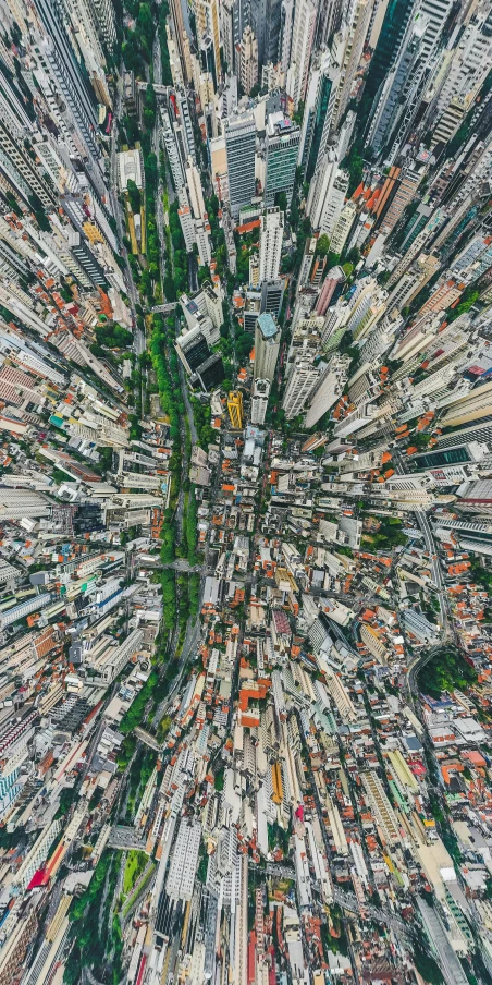 an aerial view of a city with lots of buildings, an album cover, by Joze Ciuha, pexels contest winner, brazil, 8k detail post processing, extreme panoramic, instagram post