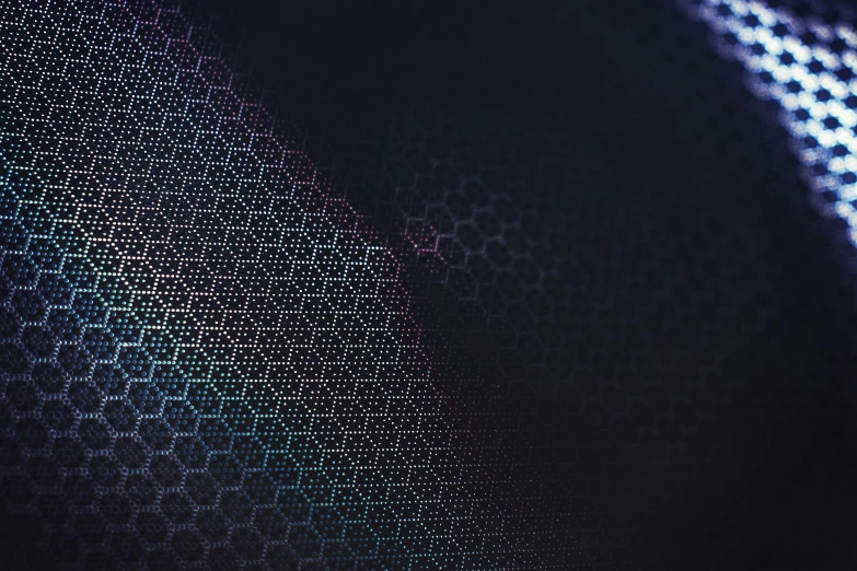 a close up of a tie on a black background, by Adam Marczyński, holography, hex mesh, background blurred, dev textures, minimal background