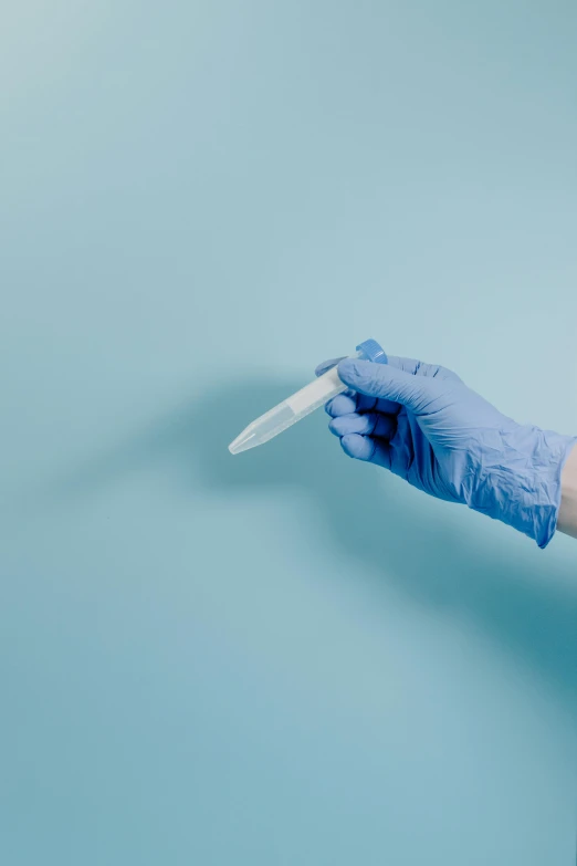 a person in blue gloves holding a knife, pexels, plasticien, pathology sample test tubes, flowing mucus, thumbnail, plain background