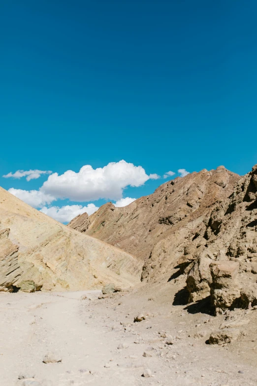 a dirt road in the middle of a desert, a portrait, by Julia Pishtar, les nabis, brown canyon background, panoramic, death valley, colorful ravine