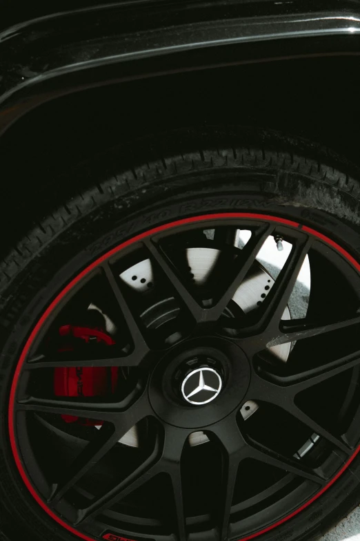 a mercedes benz benz benz benz benz benz benz benz benz benz benz benz benz benz benz benz, pexels contest winner, black steel with red trim, tyre mark, black and red colour palette, thick and bold black outlines