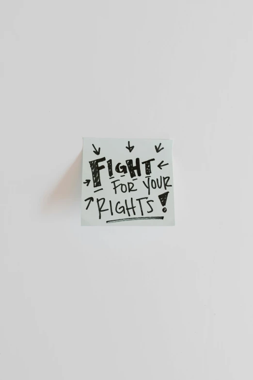 a sticker that says fight for your rights, by Niko Henrichon, plain walls |light hearted, doodles, jovana rikalo, 64x64