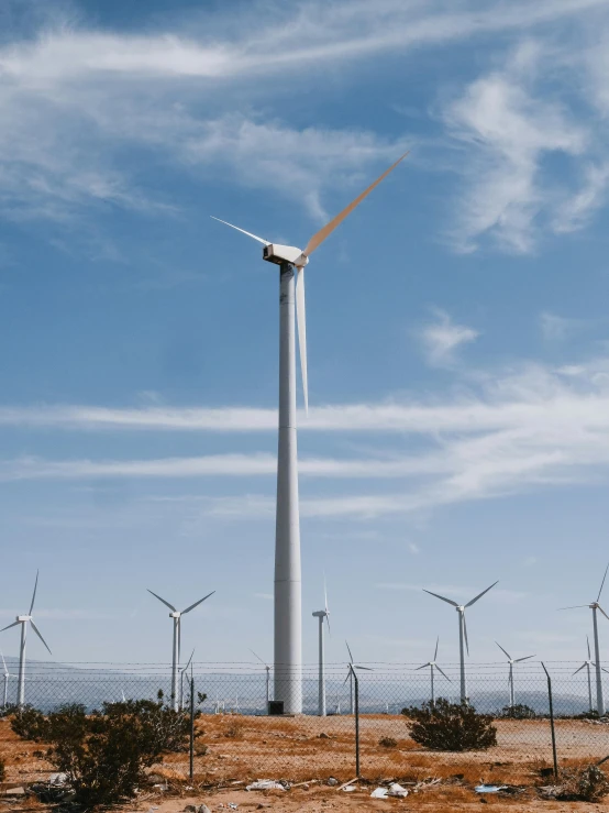 a group of wind turbines sitting on top of a dirt field, profile image, palm springs, epic image