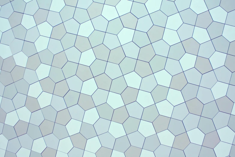 a person sitting on a bench in front of a glass wall, a mosaic, inspired by Buckminster Fuller, polycount, soft blue texture, hexagonal pattern, tileable texture, iphone wallpaper