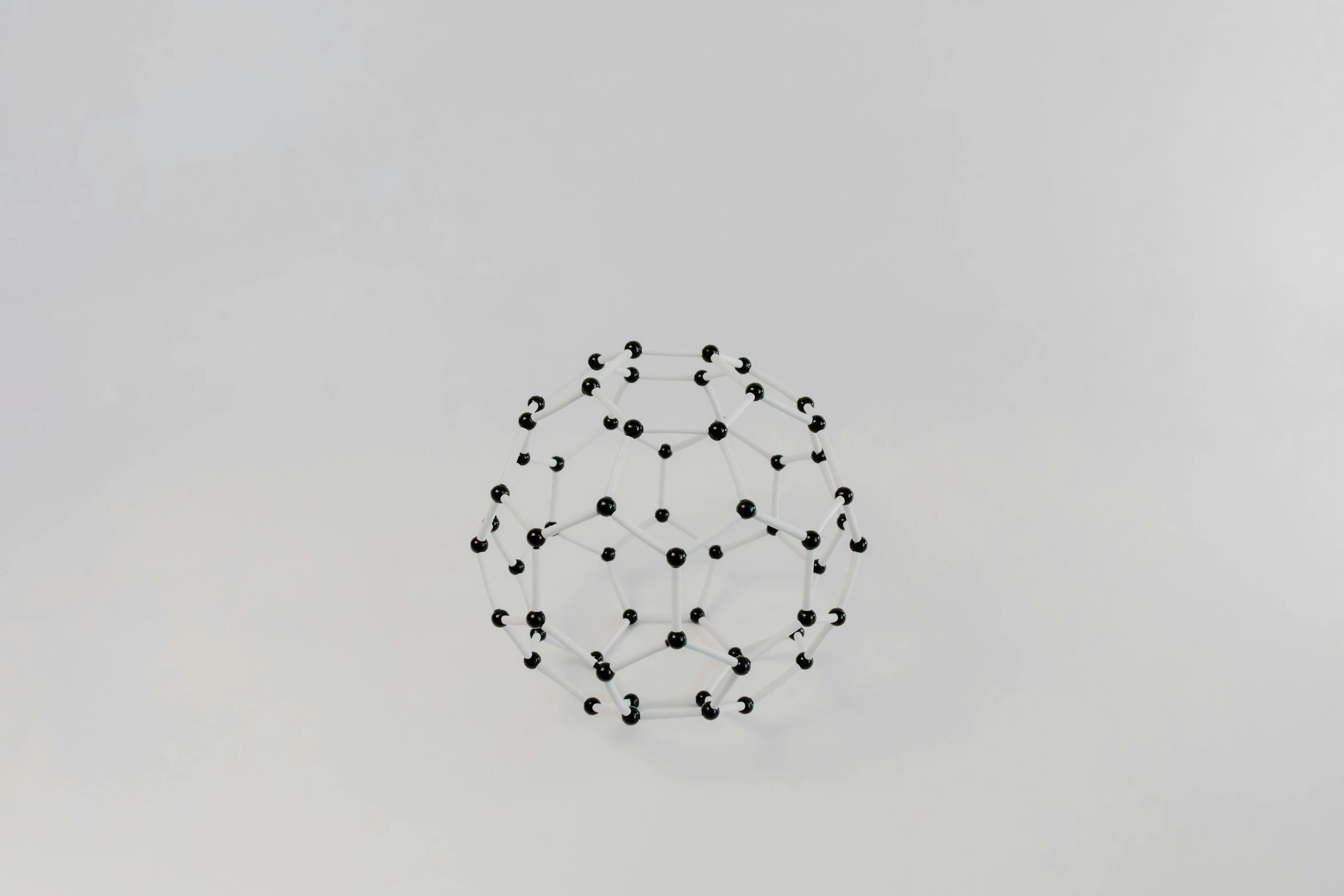 a group of people flying a kite in the sky, an abstract sculpture, inspired by Buckminster Fuller, reddit, classic 3 d model of molecule, 3/4 front view, black dots, made of wire