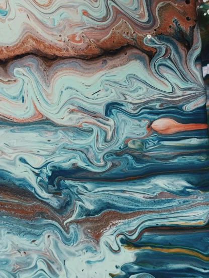 a man riding a surfboard on top of a wave covered beach, an ultrafine detailed painting, trending on unsplash, abstract art, acrylic paint pour, blue marble, /r/earthporn, made of liquid