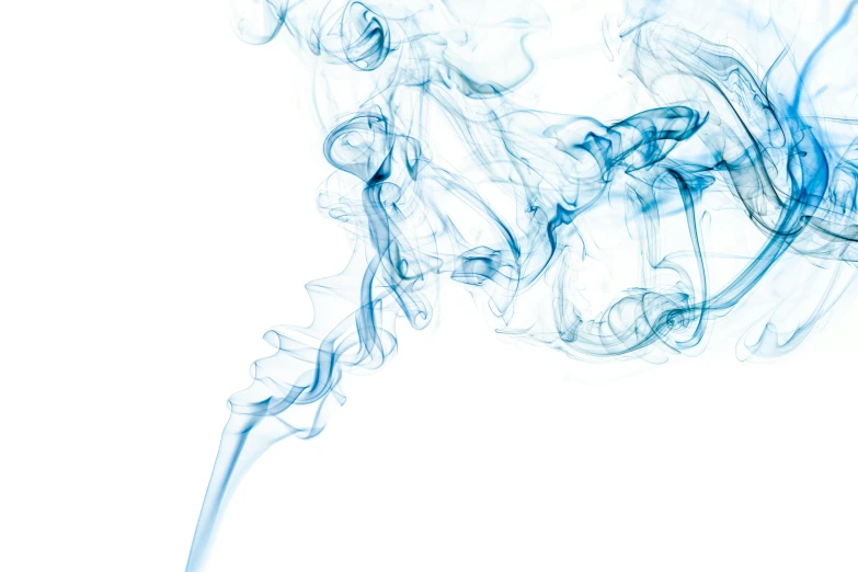 a close up of smoke on a white background, by Paul Davis, pexels, blue, ilustration, decoration, portrait image