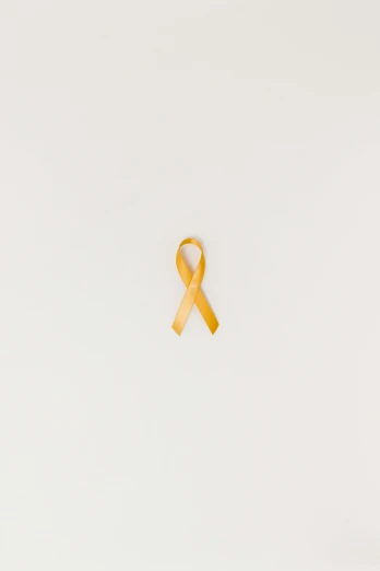 a yellow ribbon on a white background, a picture, by Gavin Hamilton, unsplash, visual art, 256x256, orange color tone, disease, remembrance