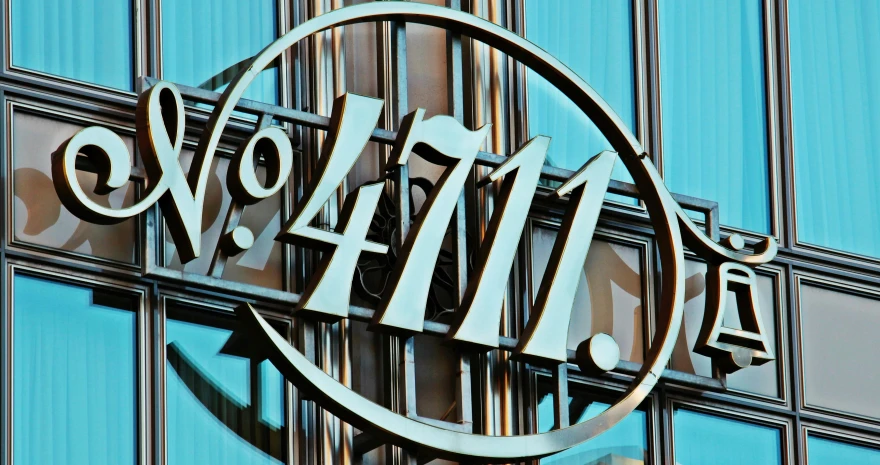 a close up of a sign on a building, 7 7 7 7, top 4 0, wrought iron architecture, illustration »